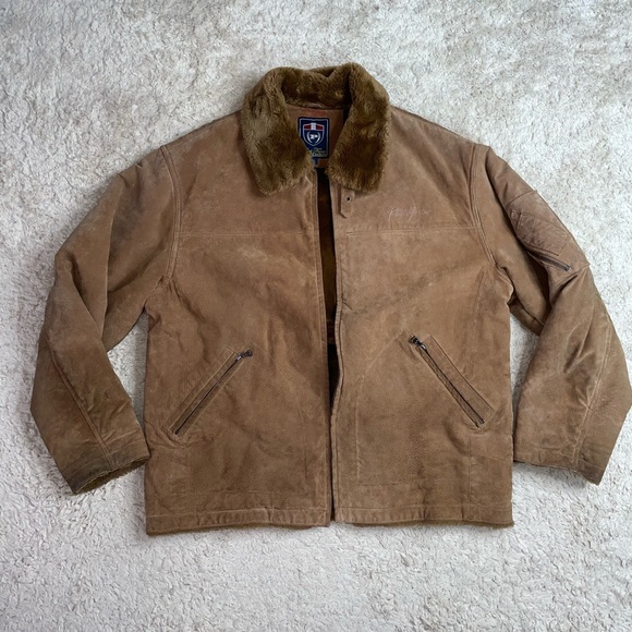 Suede Leather Phat Farm Leather Coats Phat Farm Vintage Leather